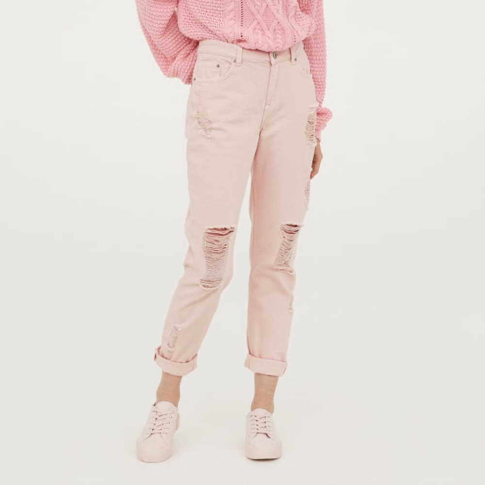 Pink H&M Boyfriend Denim Jeans (small/25)